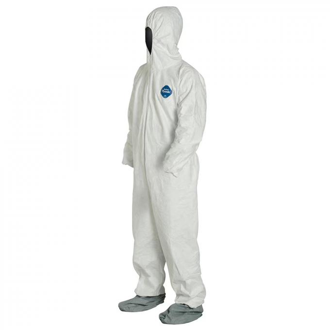 คลุมทิ้งด้วยฮู้ดชุดป้องกันโรงงานความปลอดภัยของโรงพยาบาลเสื้อผ้า (สีขาว, 175 / XL)